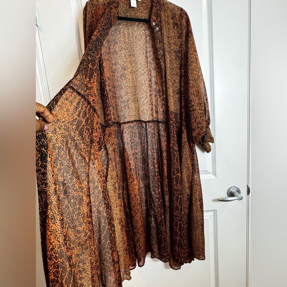 H&M Animal Print Sheer Midi Dress / Duster – Size 8 - Picture 5 of 9